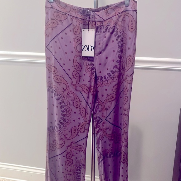 Zara lightweight paisleys lavender pant and blazer set - Picture 7 of 8